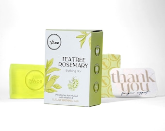 Handcrafted Tea Tree Rosemary Bathing Bar, Essential Oils, Shea Butter