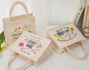 Personalized Teacher Tote Bag,Teacher Appreciation,Gift for Teacher,Gift for Her,Teacher's handbag,End of School Gifts,Canvas Tote Bag