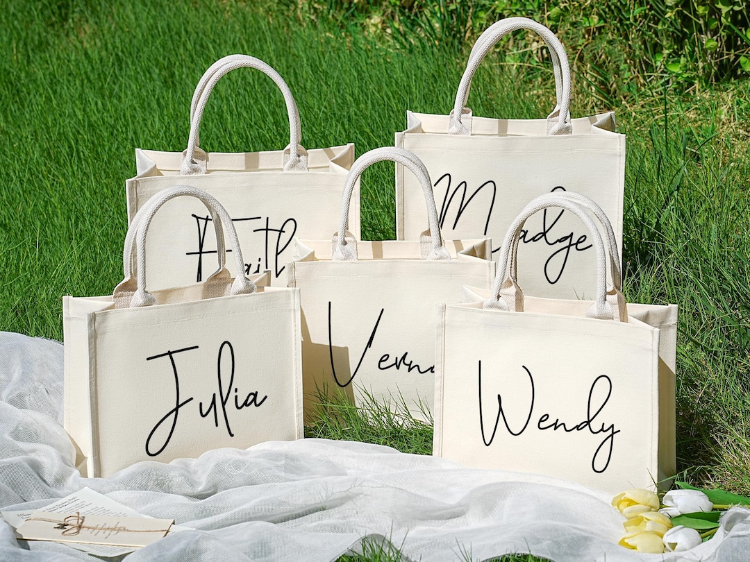Bridesmaid Gift Canvas Bag, Personalized Bridesmaid Tote Bag,thank You ...