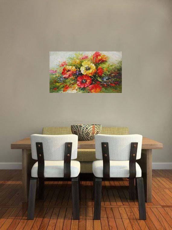 Original pintura al óleo espátula textura flores rojo amarillo - Etsy México Original pintura al óleo espátula textura flores rojo amarillo - Etsy México