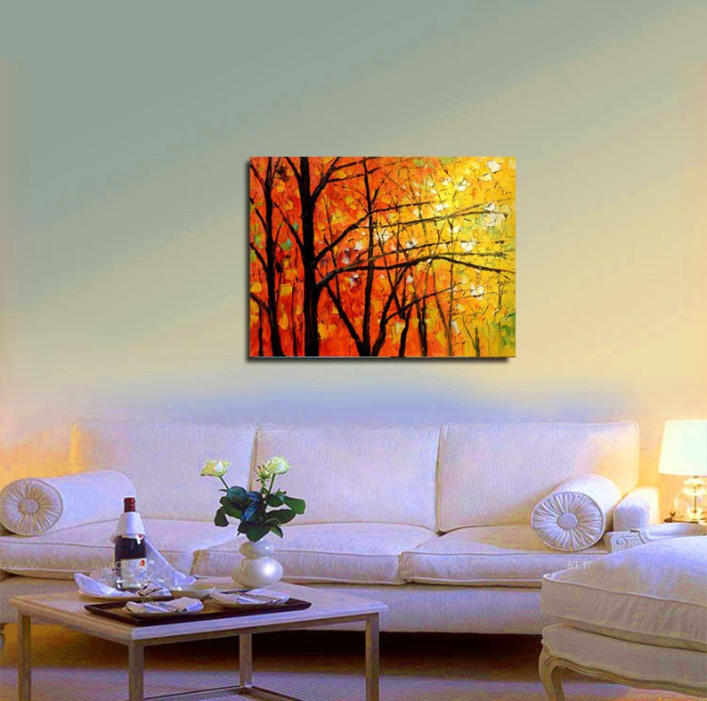 Painting ORIGINAL Colorful painting impasto painting Modern painting bright colors red, orange painting ready to hang gift image 3
