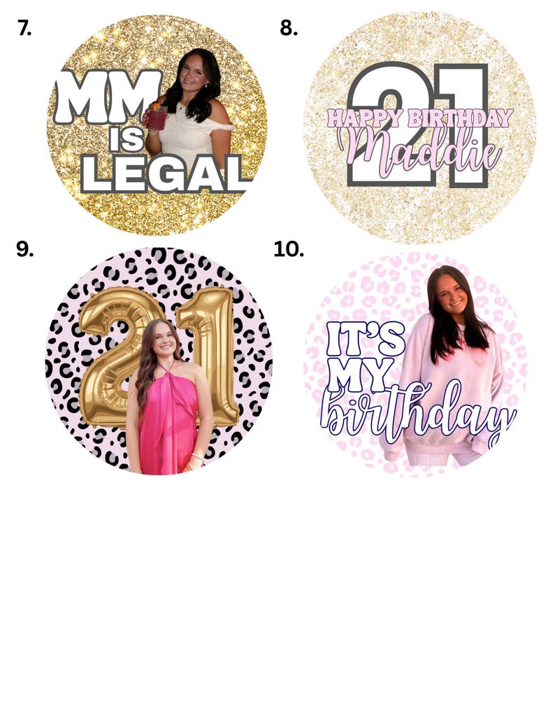 Customizable Birthday Buttons - Etsy