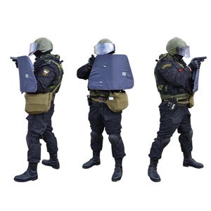 Vintage Soviet/Russian Assault Armor Shield BZT-75S, Titanium Alloy Bulletproof Special Forces.