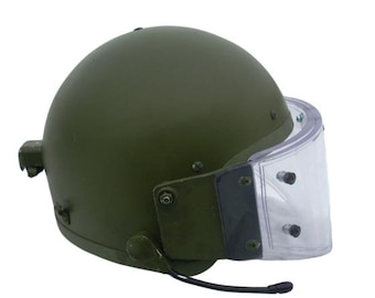 Vintage original bulletproof Soviet/Russian ZSH-1-2MR Ballistic Helmet with visor