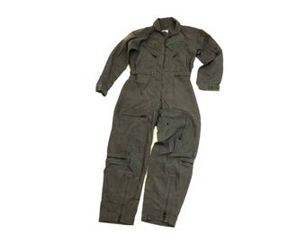 Vintage Propper CWU-27/P Flight Suit, Olive Green Nomex, Tactical Aviation Outfit