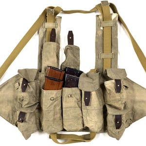 Colete Tático Vintage Original Lifchik II Poyas-A com Sistema de Porta-Munição, Colete Militar Pós-Soviético para Uso Externo