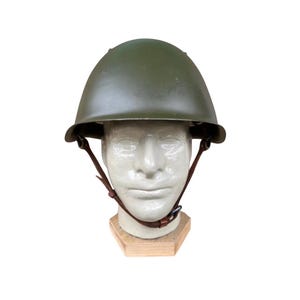 Original Soviet Steel Olive Helmet SSH-60, Vintage USSR Military Ballistic Helmet, Cold War Army Gear, Red Army Combat Helmet, Surplus