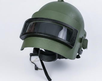 Altyn-helmreplica, olijfgroen ABS, aluminium vizier, communicatiekabel, airsoft-tactische uitrusting