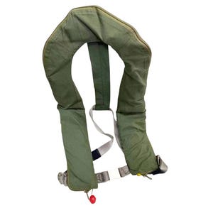 Chaleco de vuelo vintage LPU-9/P de la Fuerza Aérea de EE. UU., dispositivo de flotación de aviación verde oliva
