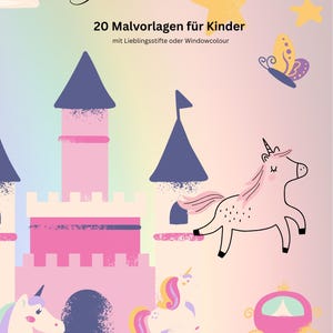 Magical Unicorn World Coloring Book Digital Coloring Book Coloring Pages for Kids Gift for Girls Magical Printables Instant Download Window