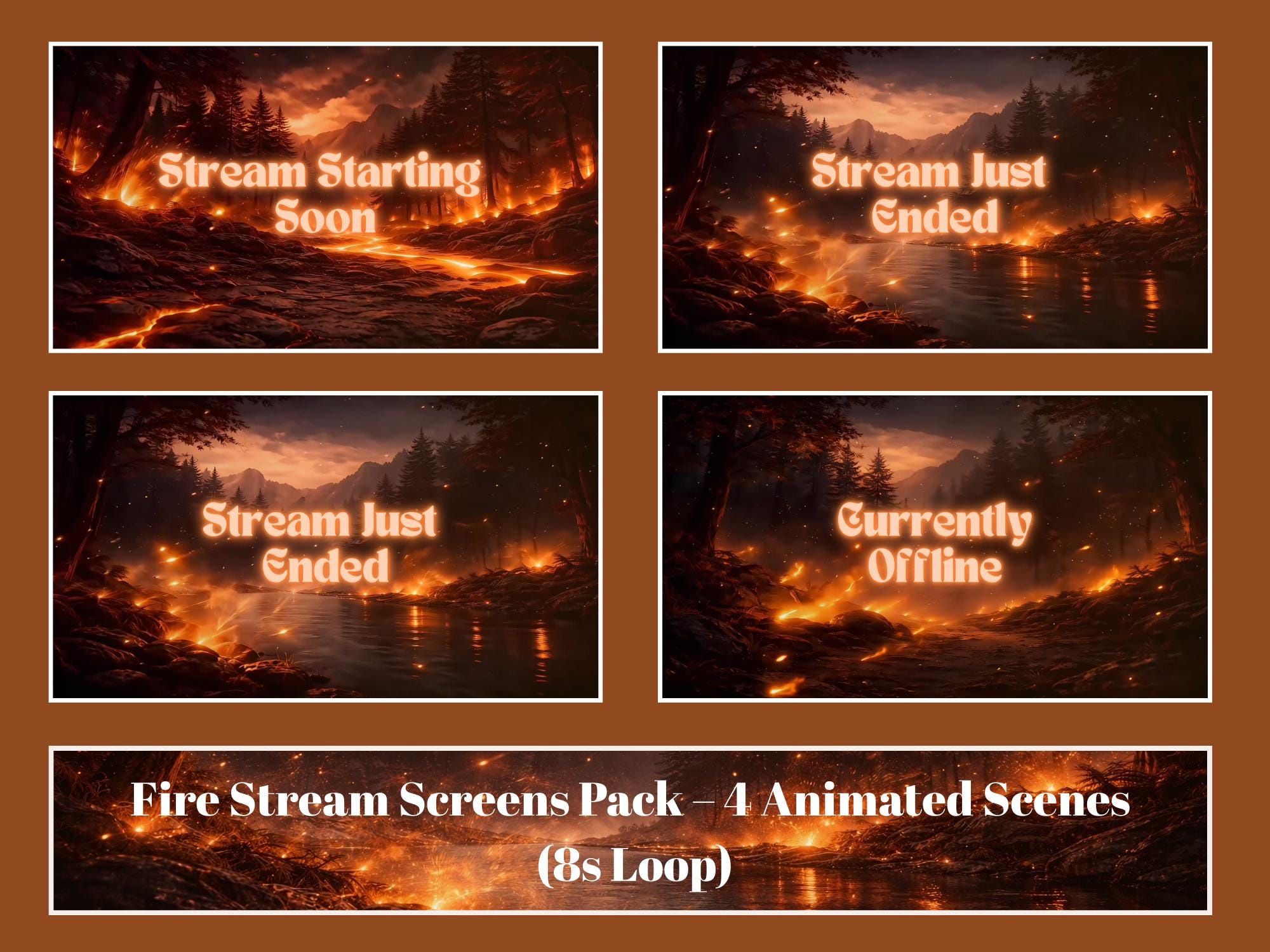 Fire Emberfall — Animated Stream Overlay Pack | Twitch & OBS Overlays ...