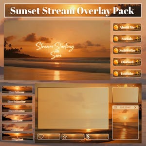 Sunset Horizon: geanimeerd stream-overlaypakket | Twitch- en OBS-overlays, schermen, panelen en waarschuwingen