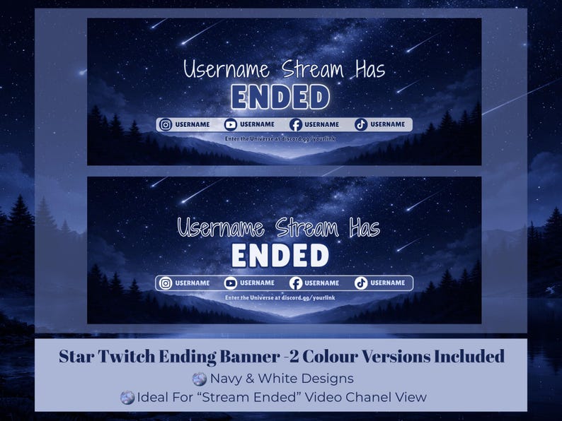 Star Lumina – Twitch Banner Pack | Editable Canva Channel Art | Offline ...