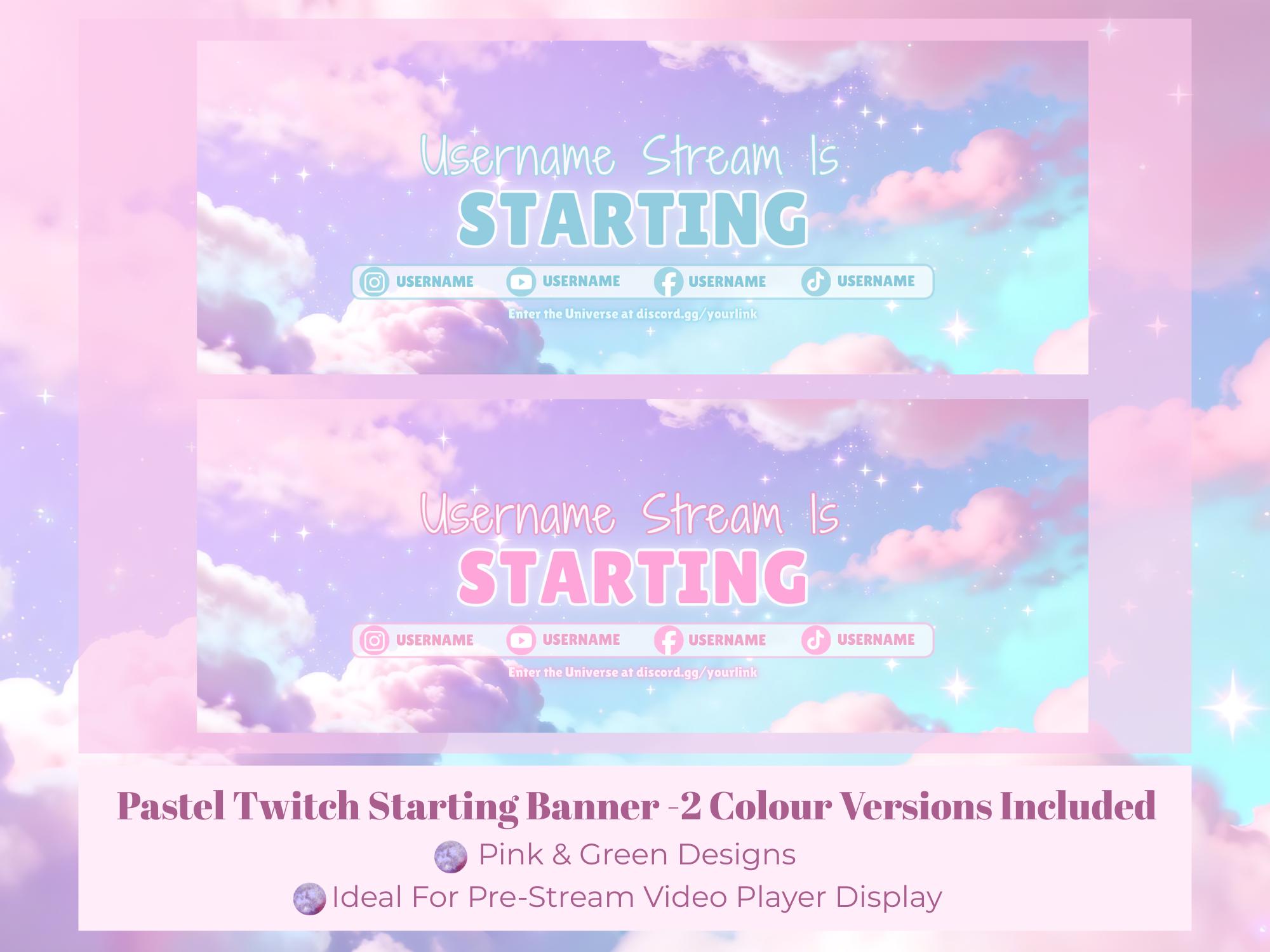 Pastel Cloud – Twitch Banner Pack | Editable Canva Channel Art ...
