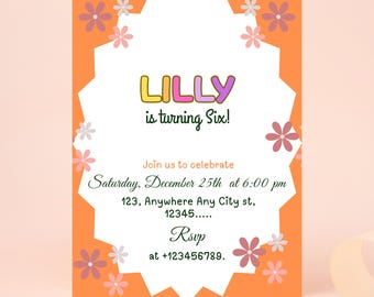 Daisy Birthday Invitation Flower 1st Birthday Invite Daisy Invitation Girl 1st Birthday Wildflower Boho Daisy E Invite Pink Daisies Editable