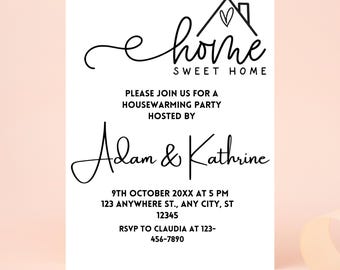 House Warming Invitation, Housewarming Invitation, New House Invitation, New Home Party Home Sweet Home Shut The Front Door, Canva Editable