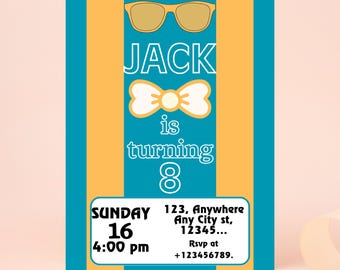 Blue and Orange Invitation Template Blue and Orange Editable Invitation Template Birthday Invite Printable Invitation for Girl and Boy Canva