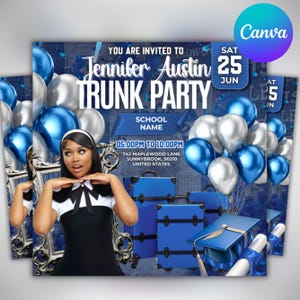 Trunk Party Flyer, Graduation Party Invitation, College Send Off Invitation, Social Media Flyer, Editable Canva Template, Instant Download