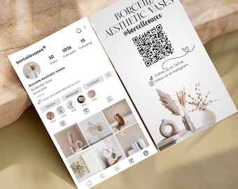 Instagram Business Card, Editable Esthetician Templates, Ig Business Card, Skincare Template, Social Media Tempalte, Qr Code Business Card