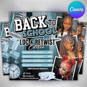 Locs specials flyer, Dread locks flyer, Hair specials flyer, Locs and Retwist flyer, Hair Loctician, Hair stylist, Loc Styling Braid