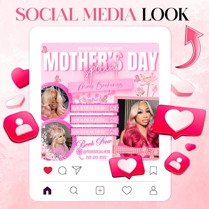 May Bookings Available DIY Template, Editable May Flyer , DIY Canva Template for Makeup, Hair, Lashes, Nails, Social Media Flyer, Book Now, May Booking Flyer, Mothers Day Booking Flyer, May Hair, May Books Open, May Appointment Flyer, May Book Now, May Lashes Nail Braid Wig Flyer