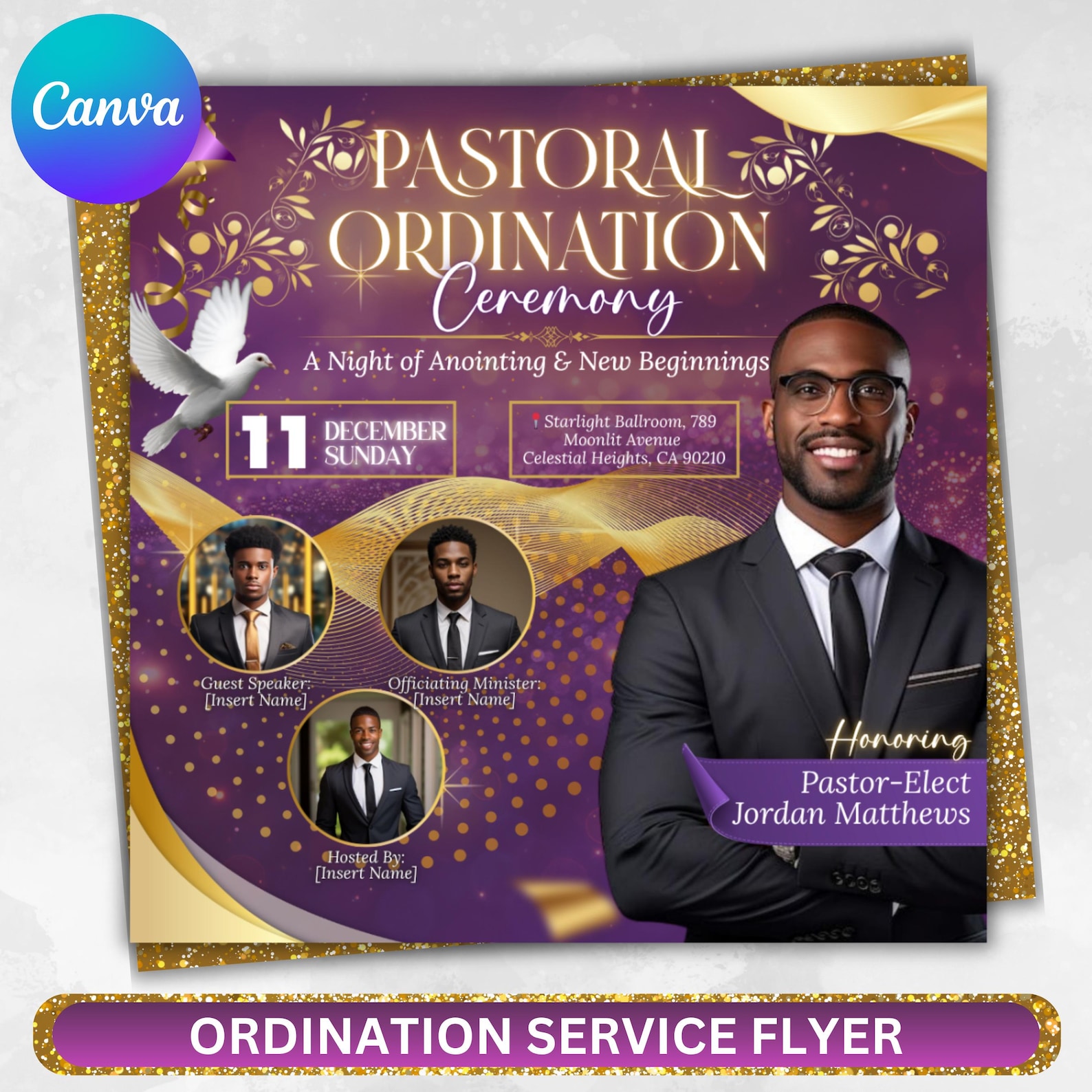 Ordination Service Flyer, Church Flyer, Ordination Church Flyer ...