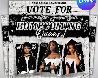 Homecoming Queen flyer , Homecoming Flyer , homecoming campaign flyer Vote Homecoming, HOCO Flyer, Vote for me Flyer, Black Homcoming Flyer