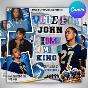 Homecoming King, Prom Flyer, Vote for me Prom, Prom Flyer, Prom King Flyer, Prom Class Campaign Flyer, Election Flyer, DIY Canva Vote flyer