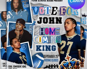 Homecoming King, Prom Flyer, Vote for me Prom, Prom Flyer, Prom King Flyer, Prom Class Campaign Flyer, Election Flyer, DIY Canva Vote flyer