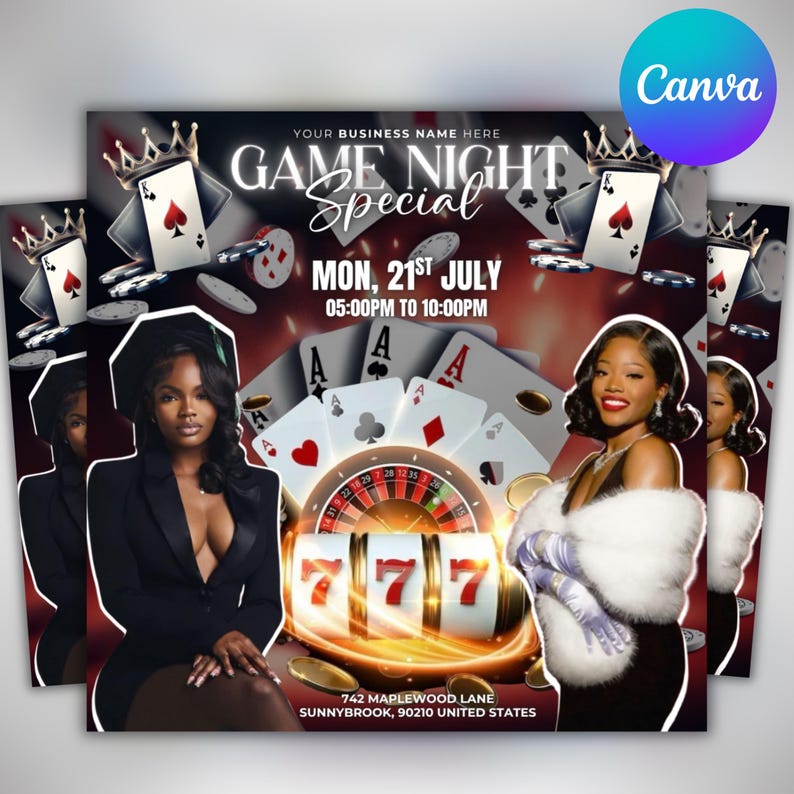 Game night invite, girls night, birthday, editable, digital download