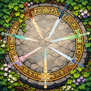 Seven Fantasy Swords Cross Stitch Pattern – Bookish Bookmark Set – Mini Frame Design – ACOTAR Inspired
