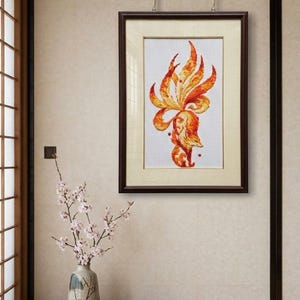 Patrón PDF de Kitsune de punto de cruz de fantasía para amantes de Japón