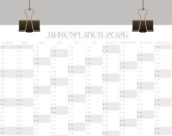 2026 Calendar Poster – Classic Semi-Glossy Paper | High-Quality Annual Planner | Minimalist & Sustainable