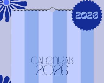 2026 Wall Calendar | Large Family Planner | Modern Striped Design | 4-Column Organizer | Monthly Overview | Family Wall Planner