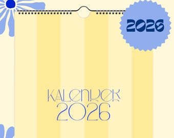 2026 Wall Calendar | Large Family Calendar | Modern Stripe Design | 4-Column Planner | Monthly Overview | Family Organizer