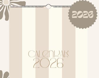 2026 Wall Calendar | Large Family Planner | Modern Striped Design | 4-Column Organizer | Monthly Overview | Family Wall Planner