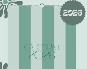 2026 Wall Calendar | Large Family Planner | Modern Striped Design | 4-Column Organizer | Monthly Overview | Family Wall Planner