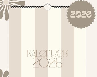 2026 Wall Calendar | Large Family Calendar | Modern Stripe Design | 4-Column Planner | Monthly Overview | Family Organizer