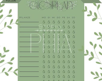 Stylish watering planner to print out – keep track of your plant care, even for your vacation replacement!