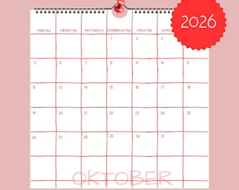 Minimalist Calendar 2026 | Designer Monthly Calendar | Modern Wall Calendar | Stylish Planner for Home & Office