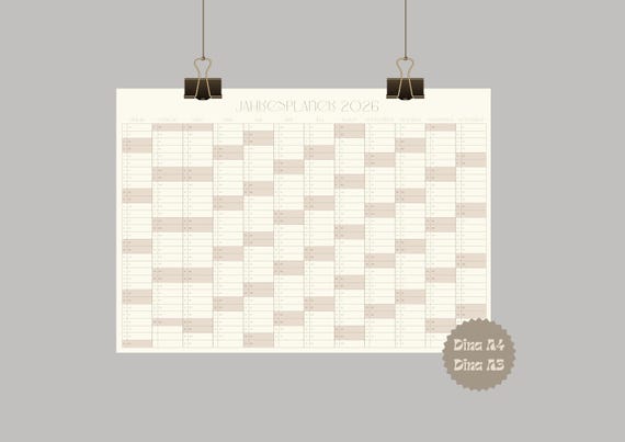 Kalender 2026 Poster – Classic Semi-Glossy Paper | Hochwertiger Jahresplaner | Minimalistisch & Nachhaltig