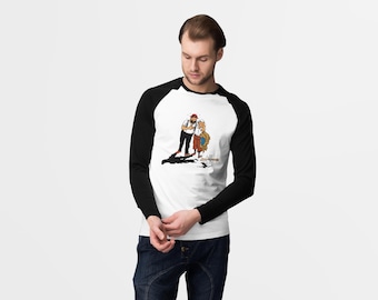 Maglietta a maniche lunghe T-Touch Tintin e Capitan Haddock / 100% cotone / Regalo per lui