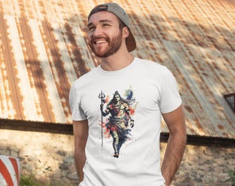 T-shirt Seigneur Shiva T-Touch | dieu hindou Mahadev | T-shirt spirituel 100 % coton | Cadeau pour lui
