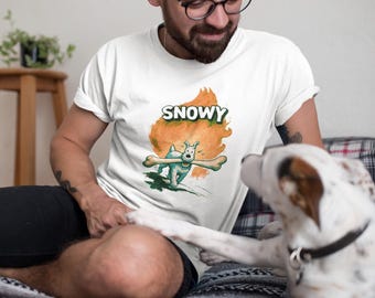 -shirt graphique Tintin et Milou | Demi-manches 100 % coton | Cadeau chemise Tintin pour lui