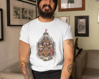 -shirt Lord Jagannath | T-shirt Hare Krishna | Cadeau t-shirt Temple de Puri spirituel hindou
