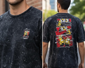 T-shirt surdimensionné en coton délavé à l'acide « Kung Fu » T-Touch | T-shirt graphique streetwear anime