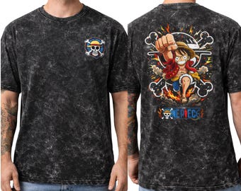 T-shirt oversize délavé à l'acide « One Piece » T-Touch | T-shirt en coton graphique Anime Streetwear