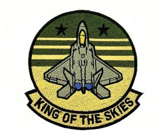 Tactical Military Patch - “King of the Skies” - Embroidered Iron On Patch 4 inch - Tactical Air Force / Aviation Patch for bags, jackets