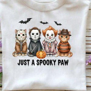 Spooky Paw Halloween Dog PNG: Retro Halloween Characters (Digital Download)