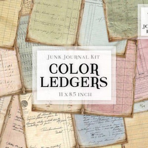 Vintage Ledger Junk Journal Papers